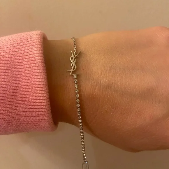 ブレスレット Saint Laurent | Cassandre charm bracelet l & rhinestones CASSANDRE CHARM BRACELET IN METAL AND RHINESTONE | Saint